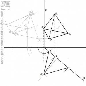 PAU #023 Tetraedro conocida una arista de una cara vertical (Madrid/2009)