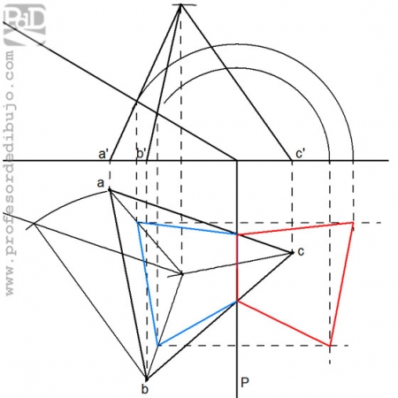 PAU  #019 Diédrico: Trazado y sección de un tetraedro (Castilla y León/2008)