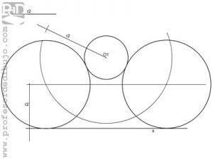 Circunferencias tangentes exteriores a otra circunferencia y a una recta, conocido el radio.
