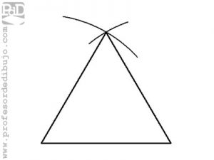 Dibujar un triángulo equilátero partiendo del lado.